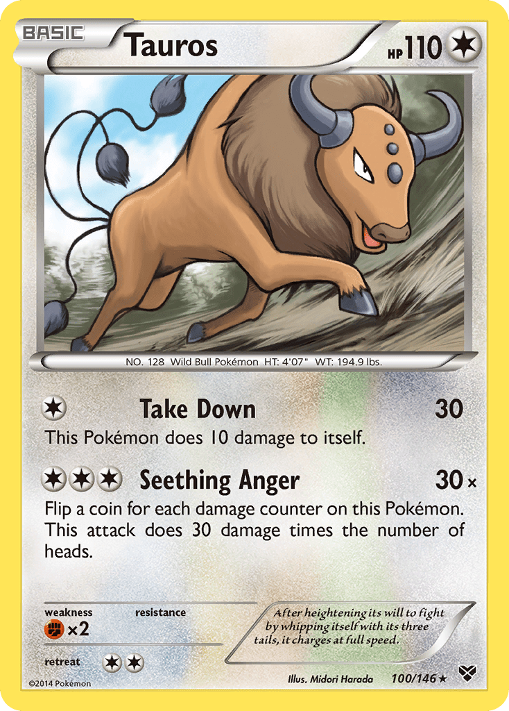 Tauros (100/146) [XY: Base Set] Pokemon Single Pokémon  | Multizone: Comics And Games