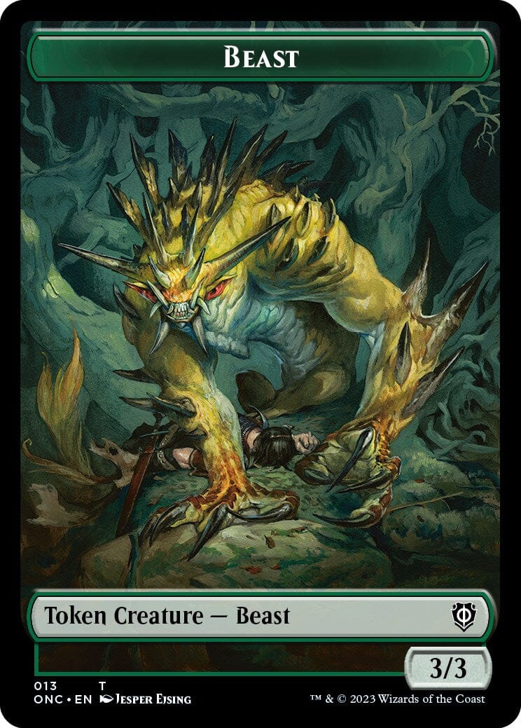 Poison Counter // Beast Double-Sided Token [Phyrexia: All Will Be One Commander Tokens] MTG Single Magic: The Gathering  | Multizone: Comics And Games