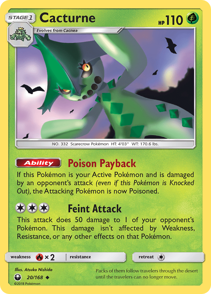 Cacturne (20/168) [Sun & Moon: Celestial Storm] Pokemon Single Pokémon  | Multizone: Comics And Games