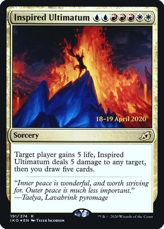 Inspired Ultimatum [Ikoria: Lair of Behemoths Prerelease Promos] MTG Single Magic: The Gathering  | Multizone: Comics And Games