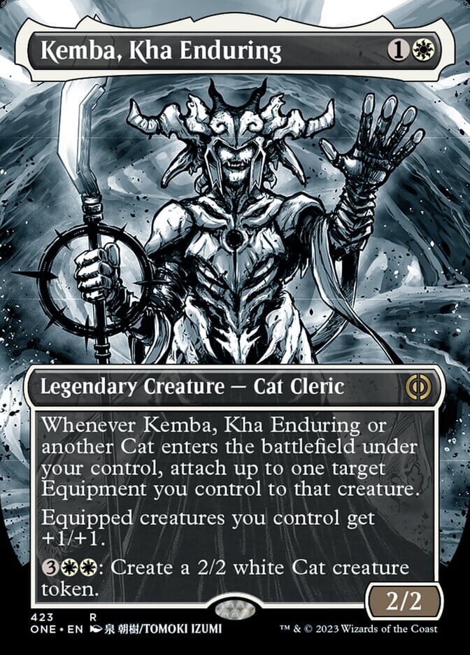 Kemba, Kha Enduring (Borderless Manga Step-and-Compleat Foil) [Phyrexia: All Will Be One] MTG Single Magic: The Gathering  | Multizone: Comics And Games