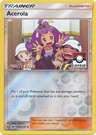 Acerola (112a/147) (League Promo 4th Place) [Sun & Moon: Burning Shadows] Pokemon Single Pokémon  | Multizone: Comics And Games