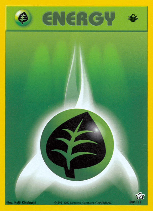 Grass Energy (108/111) [Neo Genesis 1st Edition] Pokemon Single Pokémon  | Multizone: Comics And Games
