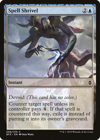 Spell Shrivel [Battle for Zendikar] MTG Single Magic: The Gathering  | Multizone: Comics And Games