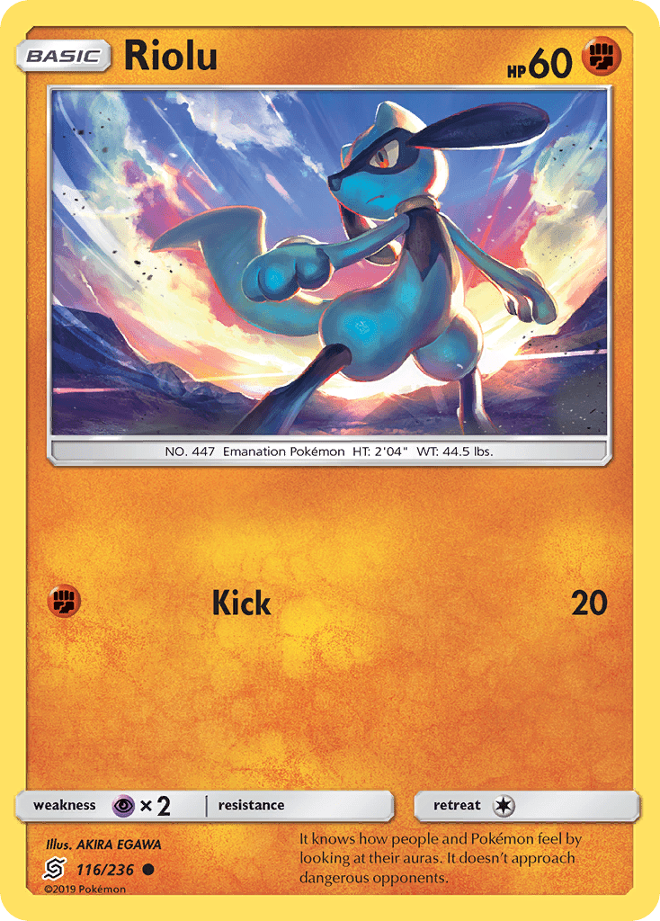Riolu (116/236) [Sun & Moon: Unified Minds] Pokemon Single Pokémon  | Multizone: Comics And Games