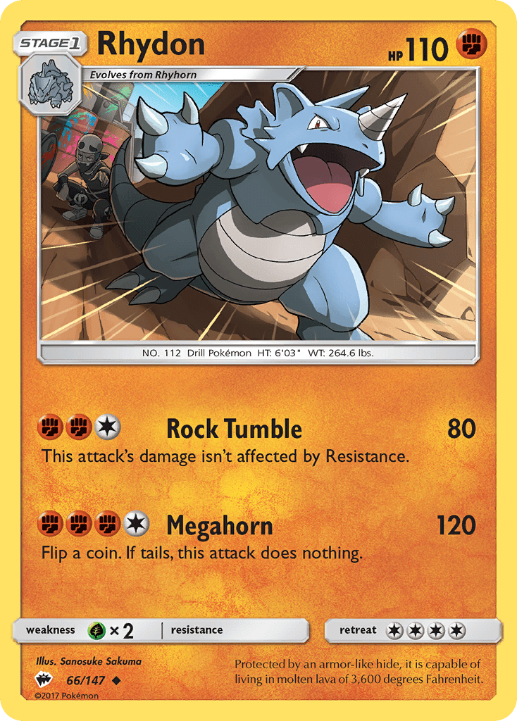 Rhydon (66/147) [Sun & Moon: Burning Shadows] Pokemon Single Pokémon  | Multizone: Comics And Games
