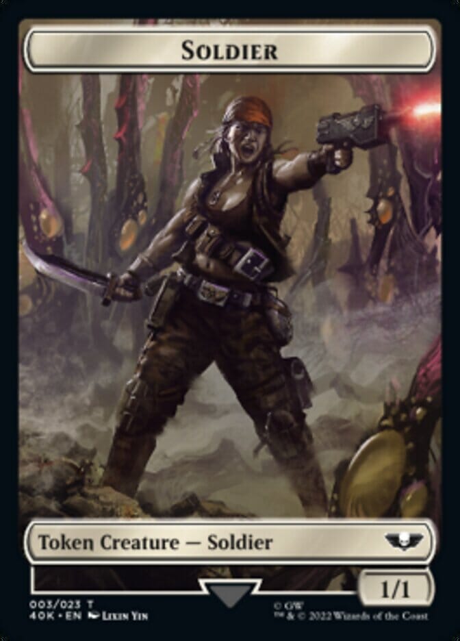 Soldier (003) // Sicarian Infiltrator Double-sided Token (Surge Foil) [Universes Beyond: Warhammer 40,000 Tokens] MTG Single Magic: The Gathering  | Multizone: Comics And Games