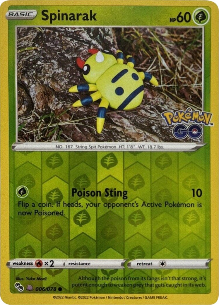 Spinarak (Peelable Ditto) (006/078) [Pokémon GO] Pokemon Single Pokémon  | Multizone: Comics And Games