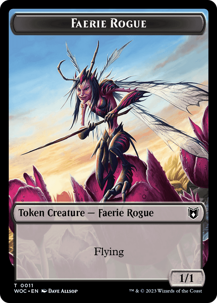 Faerie Rogue // Pirate (0011) Double-Sided Token [Wilds of Eldraine Commander Tokens] MTG Single Magic: The Gathering  | Multizone: Comics And Games
