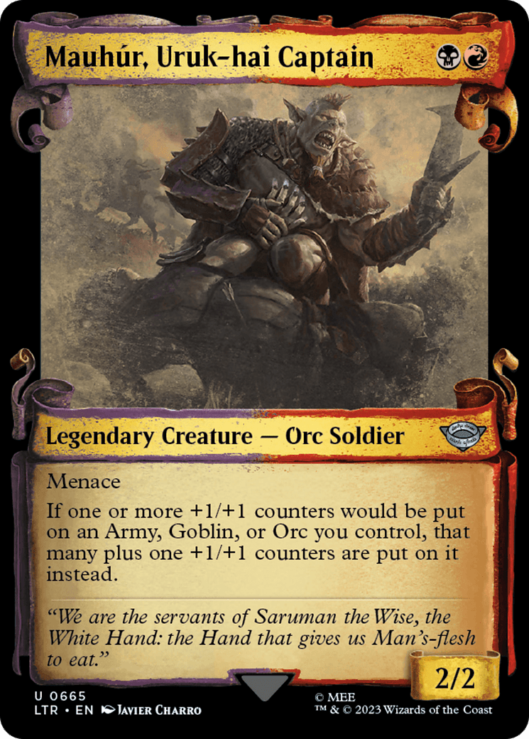 Mauhur, Uruk-hai Captain [The Lord of the Rings: Tales of Middle-Earth Showcase Scrolls] MTG Single Magic: The Gathering  | Multizone: Comics And Games