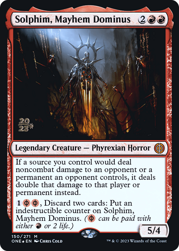 Solphim, Mayhem Dominus [Phyrexia: All Will Be One Prerelease Promos] MTG Single Magic: The Gathering  | Multizone: Comics And Games