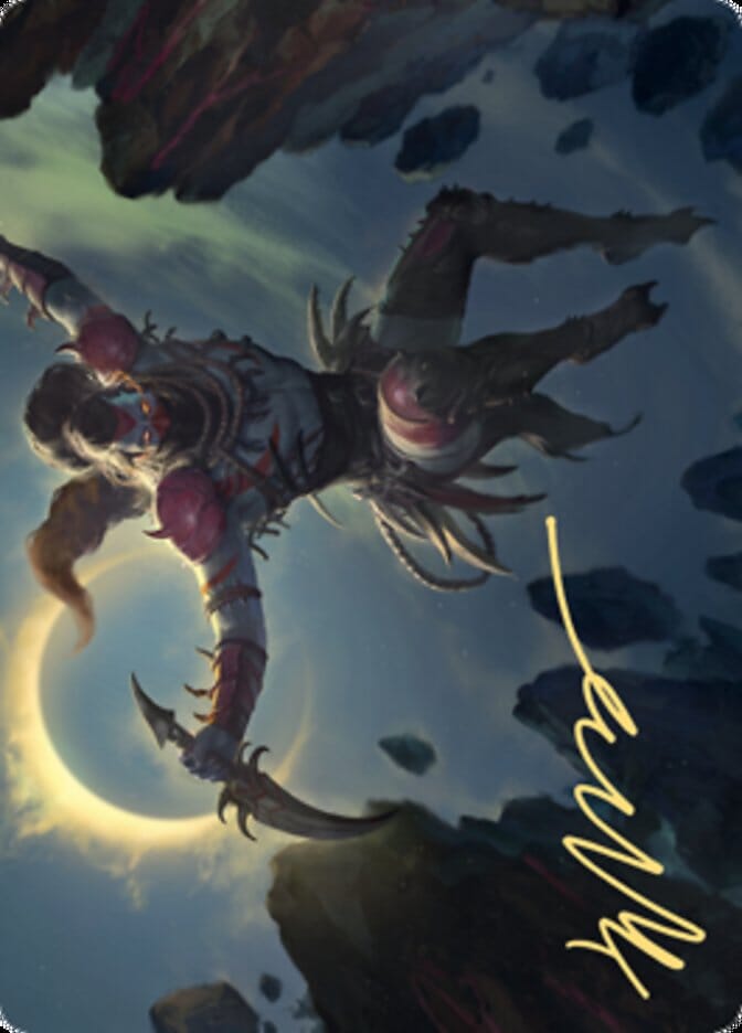 Nighthawk Scavenger Art Card (Gold-Stamped Signature) [Zendikar Rising Art Series] MTG Single Magic: The Gathering  | Multizone: Comics And Games