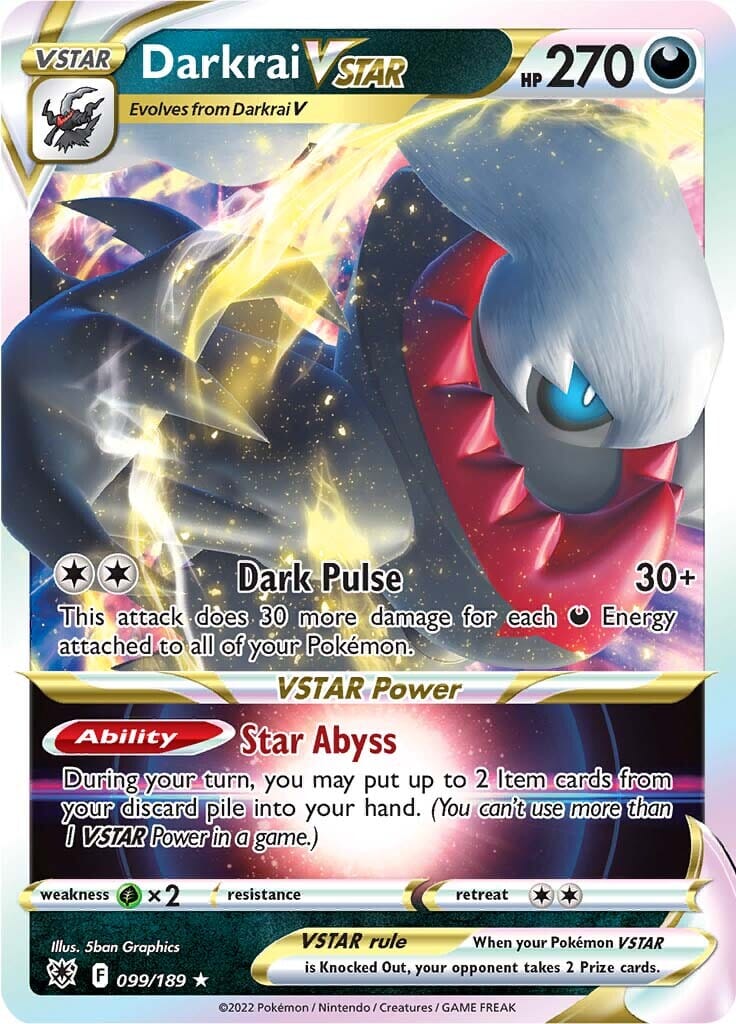Darkrai VSTAR (099/189) [Sword & Shield: Astral Radiance] Pokemon Single Pokémon  | Multizone: Comics And Games