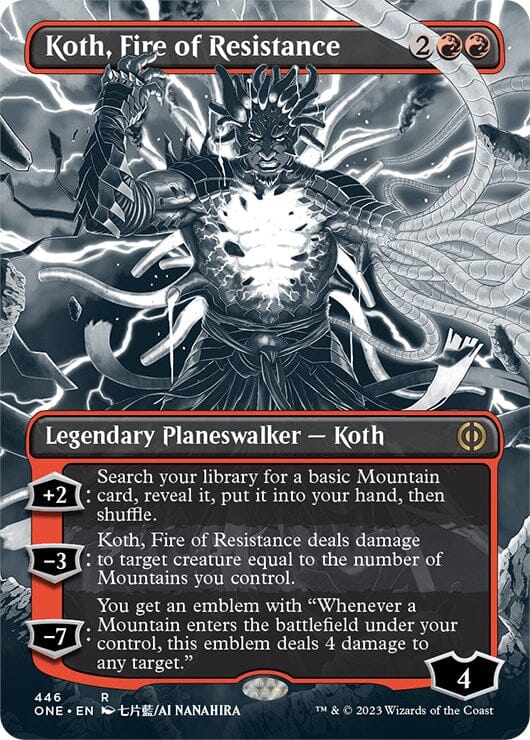 Koth, Fire of Resistance (Borderless Manga Step-and-Compleat Foil) [Phyrexia: All Will Be One] MTG Single Magic: The Gathering  | Multizone: Comics And Games