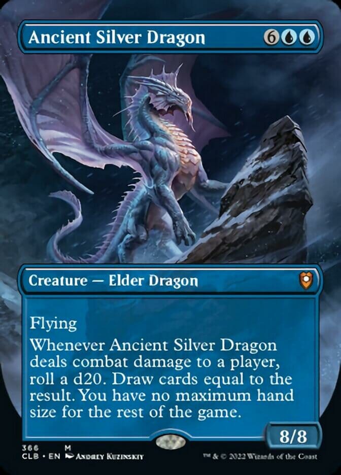 Ancient Silver Dragon (Borderless Alternate Art) [Commander Legends: Battle for Baldur's Gate] MTG Single Magic: The Gathering  | Multizone: Comics And Games