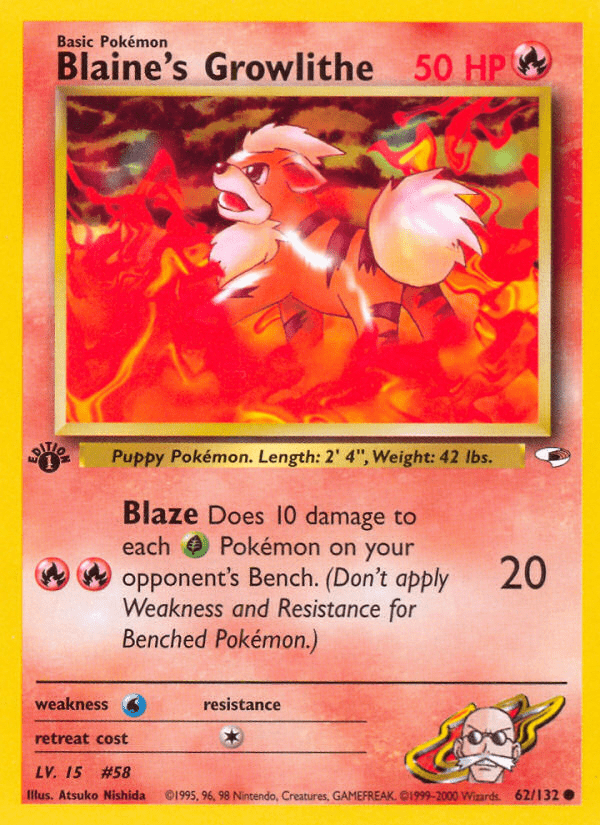 Blaine's Growlithe (62/132) [Gym Heroes 1st Edition] Pokemon Single Pokémon  | Multizone: Comics And Games