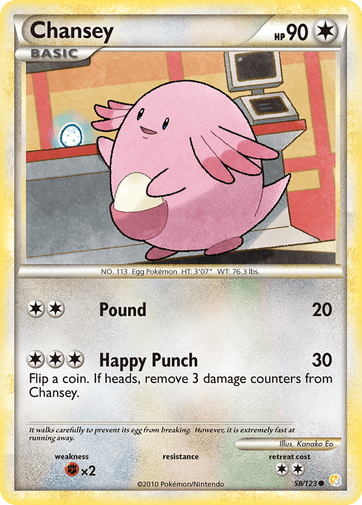 Chansey (58/123) [HeartGold & SoulSilver: Base Set] Pokemon Single Pokémon  | Multizone: Comics And Games