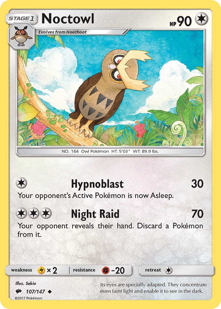 Noctowl (107/147) [Sun & Moon: Burning Shadows] Pokemon Single Pokémon  | Multizone: Comics And Games