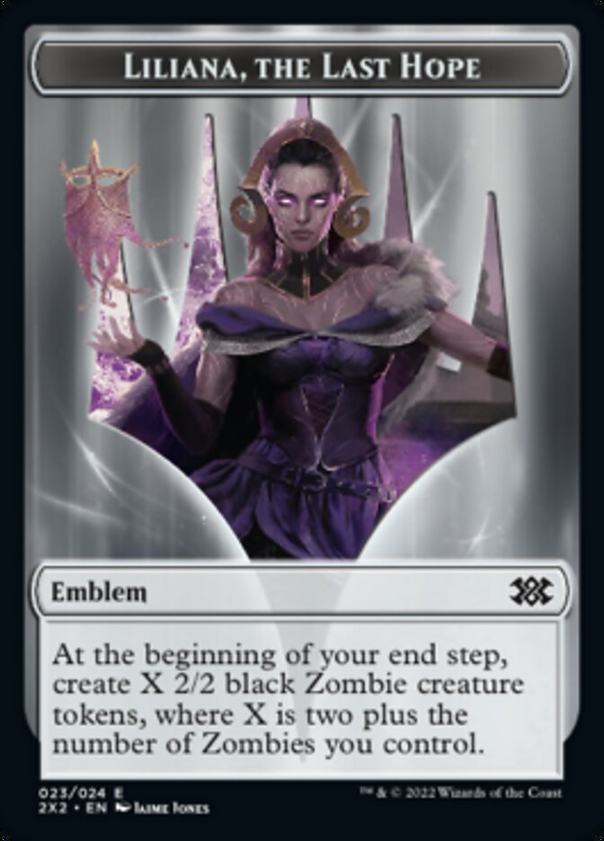 Liliana, the Last Hope Emblem // Spirit Double-sided Token [Double Masters 2022 Tokens] | Multizone: Comics And Games