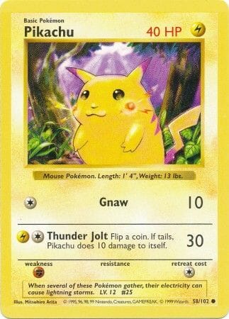 Pikachu (58/102) (Red Cheeks Misprint) [Base Set Shadowless Unlimited] Pokemon Single Pokémon  | Multizone: Comics And Games