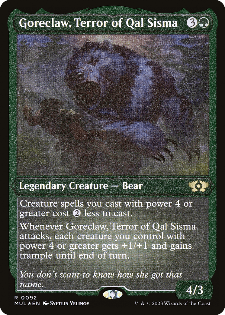 Goreclaw, Terror of Qal Sisma (Foil Etched) [Multiverse Legends] MTG Single Magic: The Gathering  | Multizone: Comics And Games