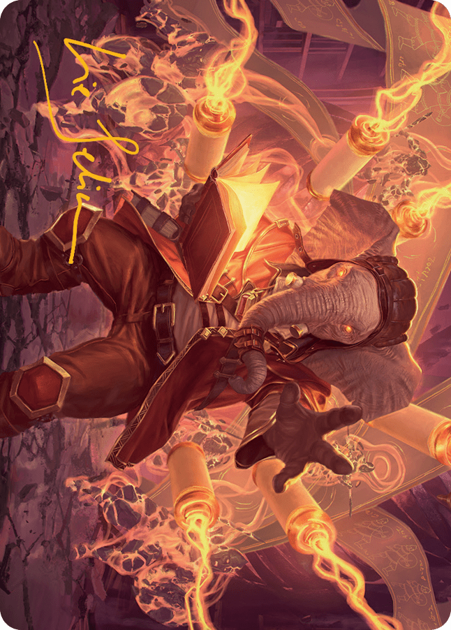 Quintorius, Loremaster Art Card (52) (Gold-Stamped Signature) [March of the Machine Art Series] MTG Single Magic: The Gathering  | Multizone: Comics And Games
