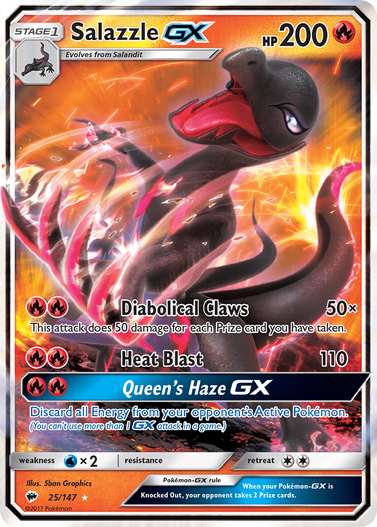 Salazzle GX (25/147) [Sun & Moon: Burning Shadows] Pokemon Single Pokémon  | Multizone: Comics And Games