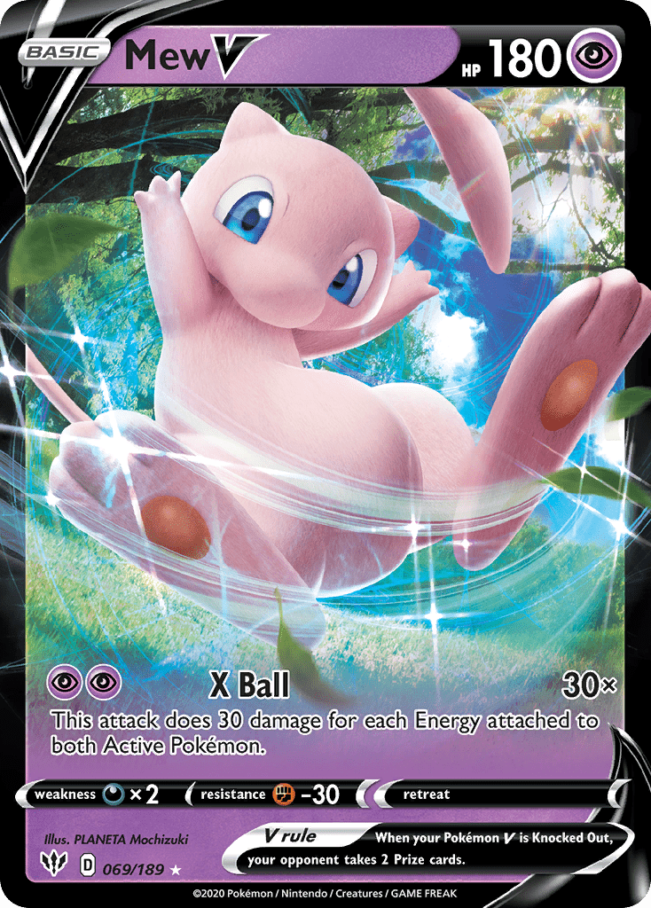 Mew V (069/189) (Jumbo Card) [Sword & Shield: Darkness Ablaze] Pokemon Single Pokémon  | Multizone: Comics And Games
