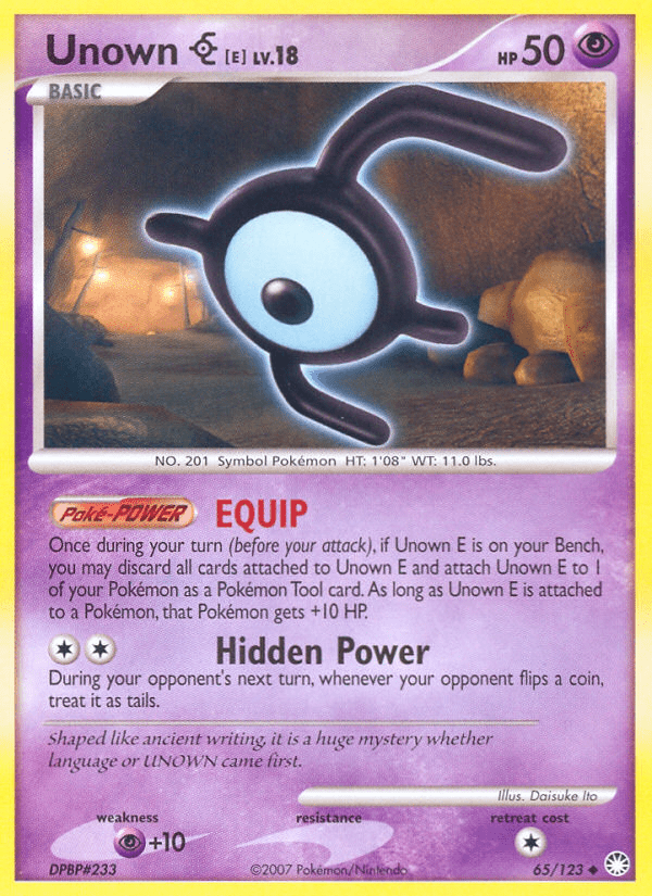 Unown E (65/123) [Diamond & Pearl: Mysterious Treasures] Pokemon Single Pokémon  | Multizone: Comics And Games