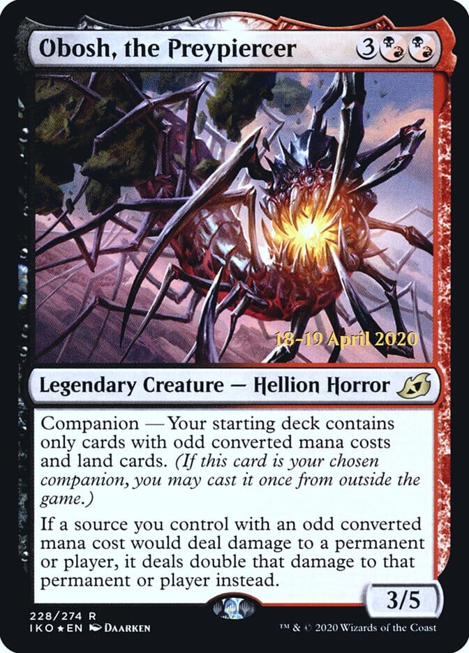 Obosh, the Preypiercer [Ikoria: Lair of Behemoths Prerelease Promos] MTG Single Magic: The Gathering  | Multizone: Comics And Games