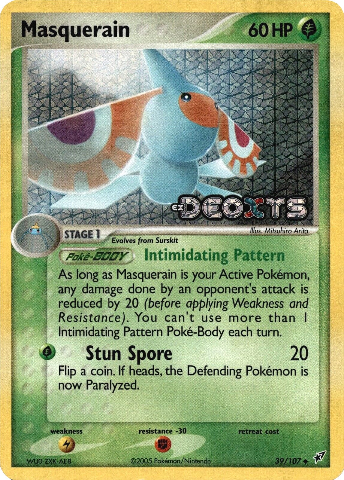 Masquerain (39/107) (Stamped) [EX: Deoxys] Pokemon Single Pokémon  | Multizone: Comics And Games