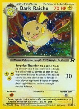 Dark Raichu (83/82) [Team Rocket Unlimited] Pokemon Single Pokémon  | Multizone: Comics And Games