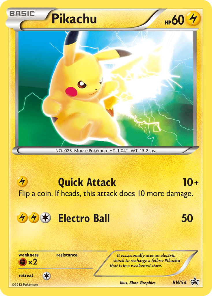 Pikachu (BW54) [Black & White: Black Star Promos] Pokemon Single Pokémon  | Multizone: Comics And Games