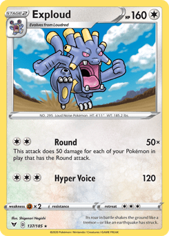 Exploud (137/185) [Sword & Shield: Vivid Voltage] Pokemon Single Pokémon  | Multizone: Comics And Games