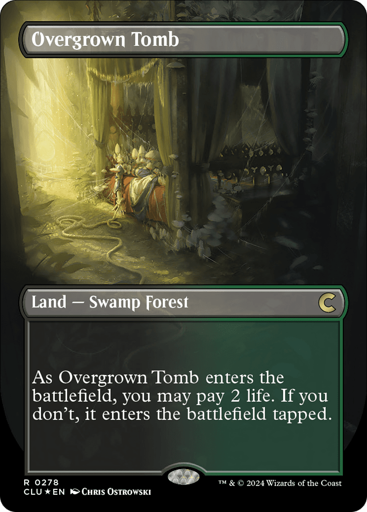 Overgrown Tomb (Borderless) [Ravnica: Clue Edition] MTG Single Magic: The Gathering  | Multizone: Comics And Games