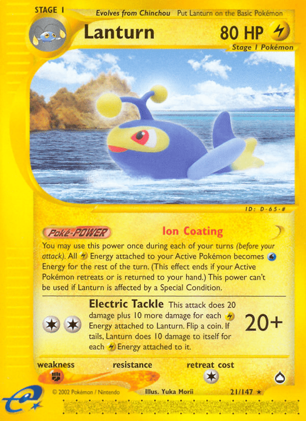 Lanturn (21/147) [Aquapolis] Pokemon Single Pokémon  | Multizone: Comics And Games
