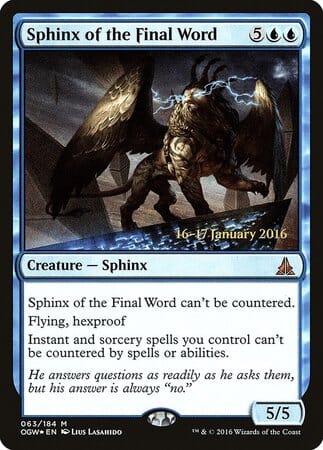 Sphinx of the Final Word [Oath of the Gatewatch Promos] MTG Single Magic: The Gathering  | Multizone: Comics And Games
