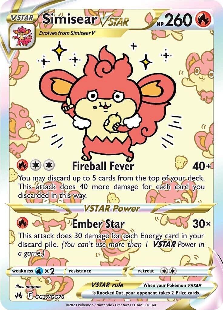 Simisear VSTAR (GG37/GG70) [Sword & Shield: Crown Zenith] Pokemon Single Pokémon  | Multizone: Comics And Games