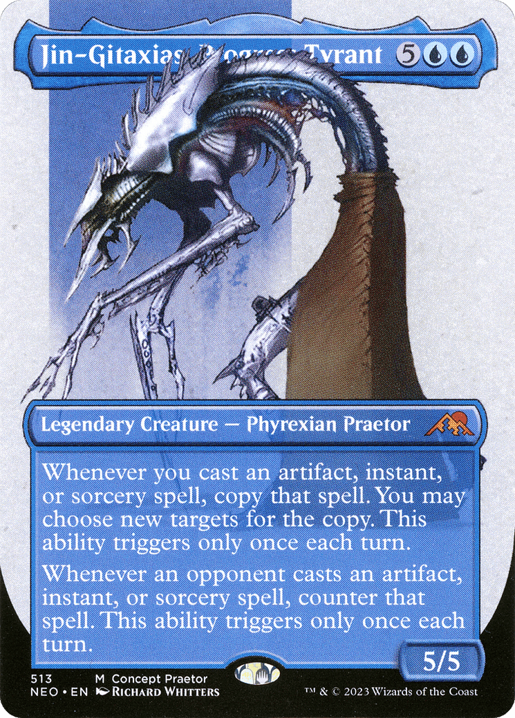 Jin-Gitaxias, Progress Tyrant (Borderless Concept Praetors) [Phyrexia: All Will Be One] MTG Single Magic: The Gathering  | Multizone: Comics And Games