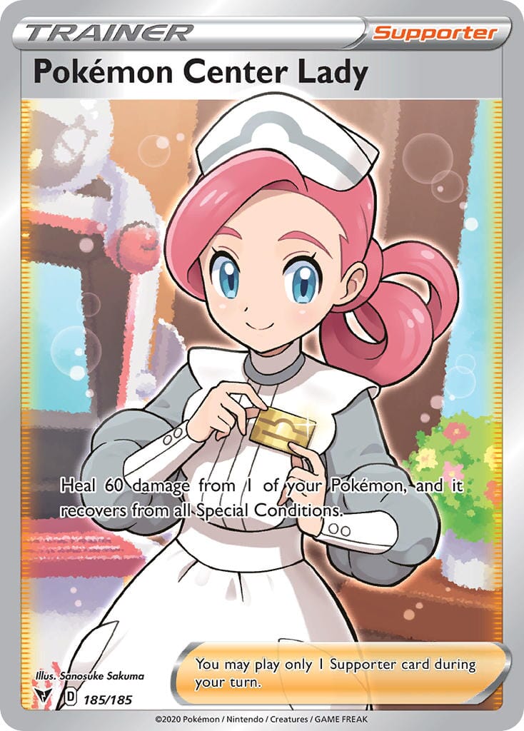 Pokemon Center Lady (185/185) [Sword & Shield: Vivid Voltage] Pokemon Single Pokémon  | Multizone: Comics And Games