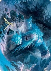 Icehide Troll Art Card (Gold-Stamped Signature) [Kaldheim: Art Series] MTG Single Magic: The Gathering  | Multizone: Comics And Games