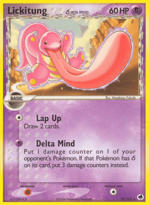 Lickitung (19/101) (Delta Species) [EX: Dragon Frontiers] Pokemon Single Pokémon  | Multizone: Comics And Games