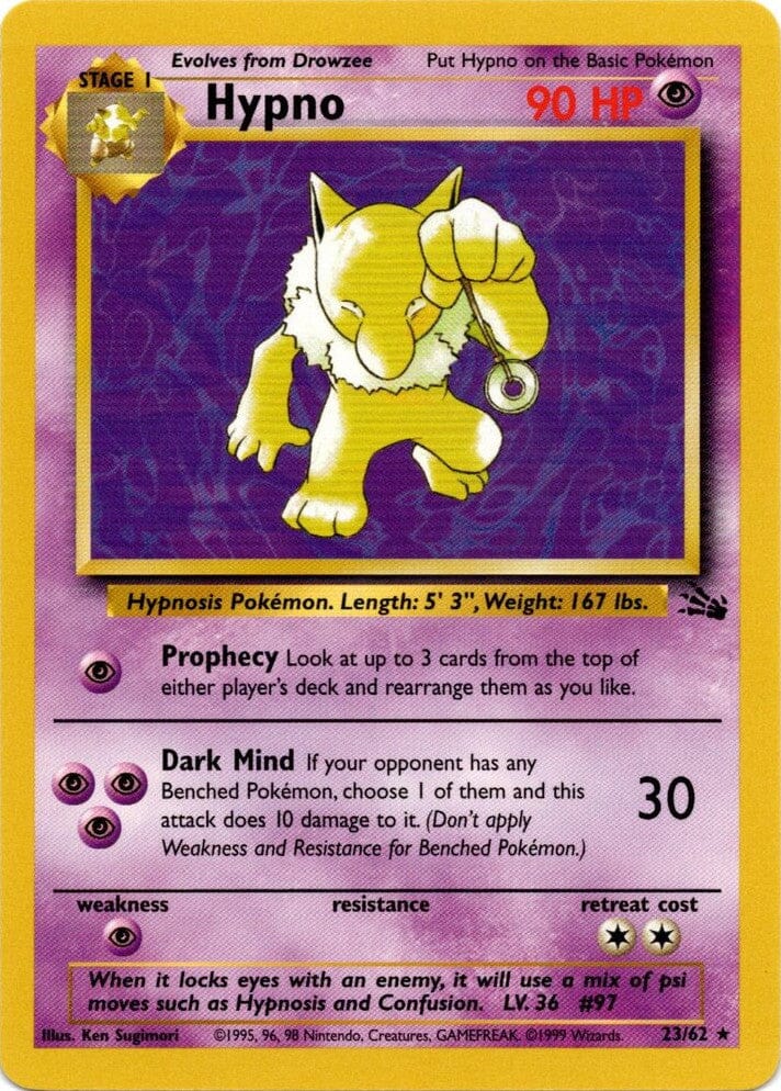 Hypno (23/62) [Fossil Unlimited] Pokemon Single Pokémon  | Multizone: Comics And Games