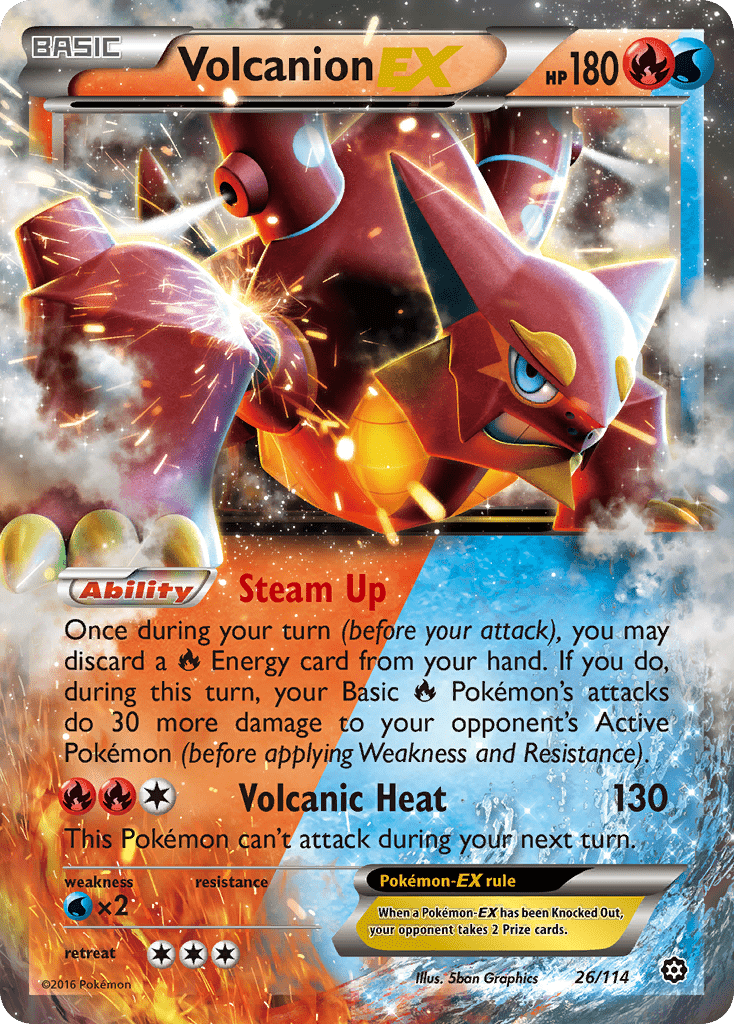 Volcanion EX (26/114) [XY: Steam Siege] Pokemon Single Pokémon  | Multizone: Comics And Games