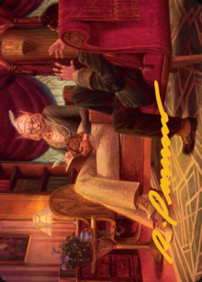 Phabine, Boss's Confidant Art Card (Gold-Stamped Signature) [Streets of New Capenna Art Series] MTG Single Magic: The Gathering  | Multizone: Comics And Games