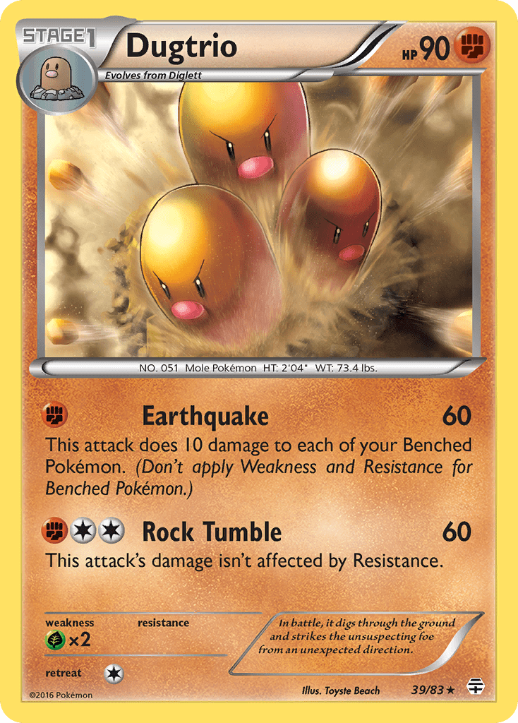 Dugtrio (39/83) [XY: Generations] Pokemon Single Pokémon  | Multizone: Comics And Games