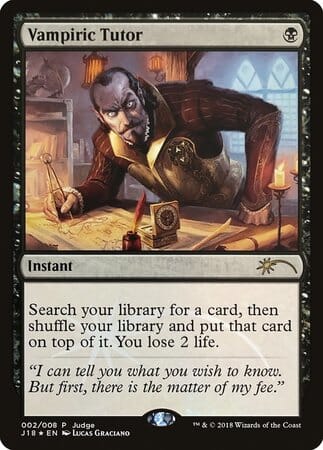 Vampiric Tutor (J18) [Judge Gift Cards 2018] MTG Single Magic: The Gathering  | Multizone: Comics And Games