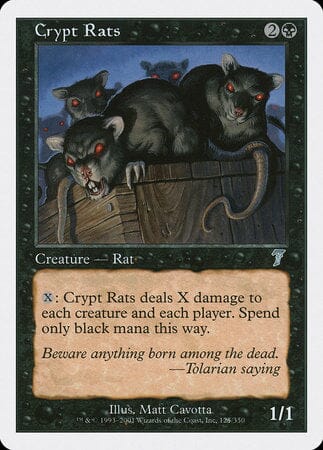 Crypt Rats [Seventh Edition] MTG Single Magic: The Gathering  | Multizone: Comics And Games