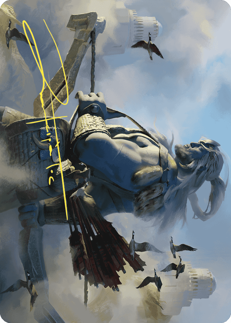 Skybeast Tracker Art Card (Gold-Stamped Signature) [Wilds of Eldraine Art Series] MTG Single Magic: The Gathering  | Multizone: Comics And Games