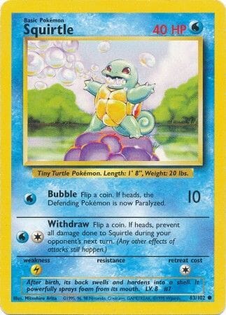 Squirtle (63/102) [Base Set Unlimited] Pokemon Single Pokémon  | Multizone: Comics And Games